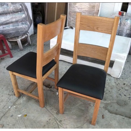 Square 90cm : Bàn Ăn Gỗ Sồi Vuông 90cm + 4 Ghế ( 2N - Mặt Nệm PU )